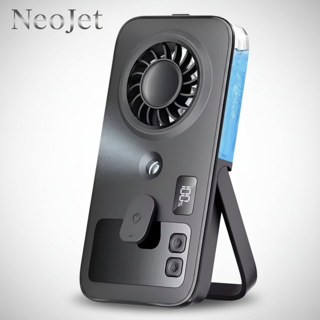 NeoJet MistGlow — 4-Speed LED Mist Fan with Display