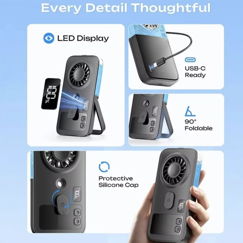 NeoJet MistGlow — 4-Speed LED Mist Fan with Display