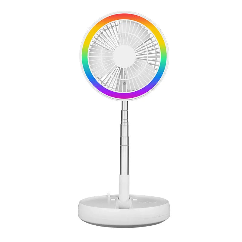 NeoJet TowerGlow — Telescopic Floor Fan with Lamp & USB Charging