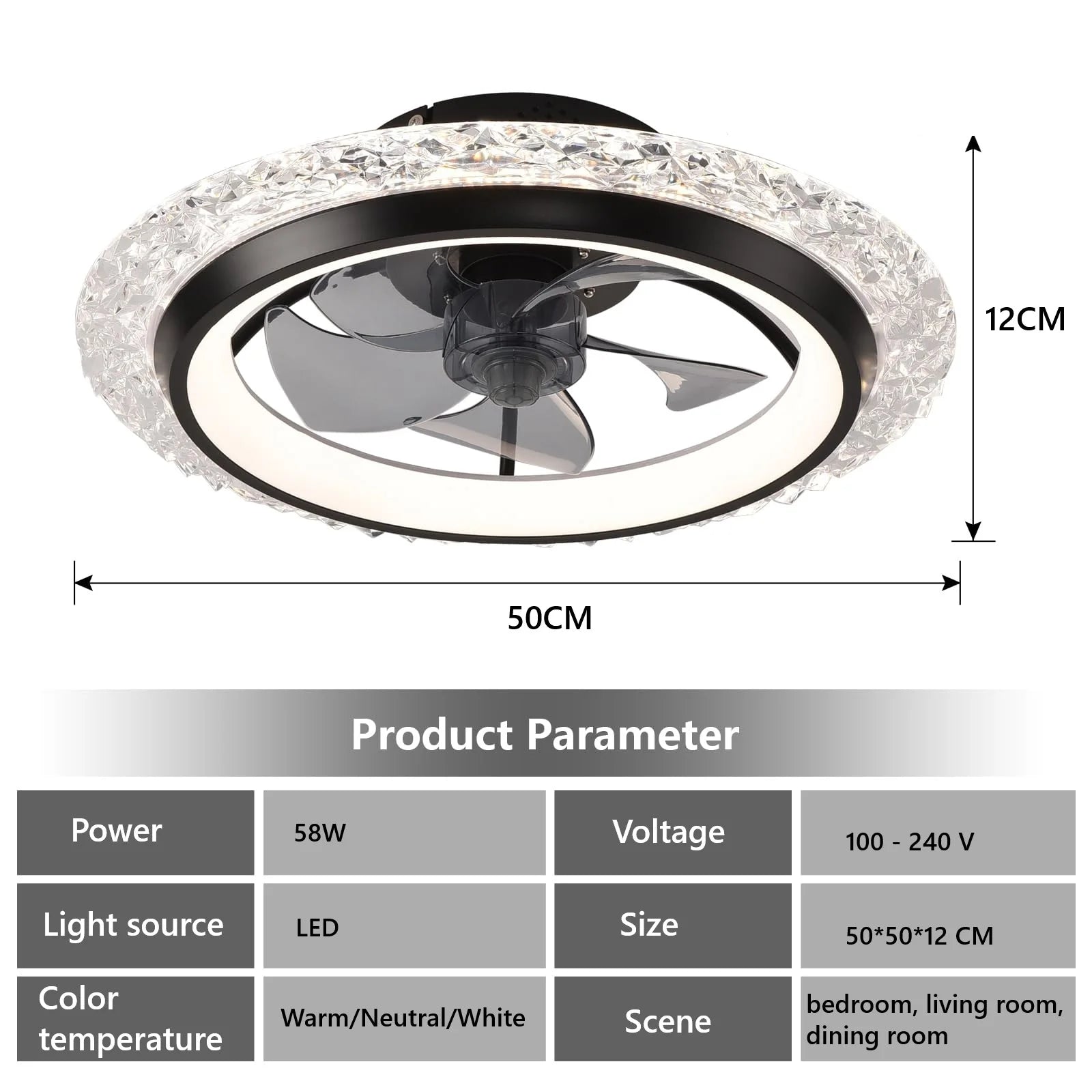 NeoJet LumiBreeze — Smart Ceiling Fan with Dimmable Light